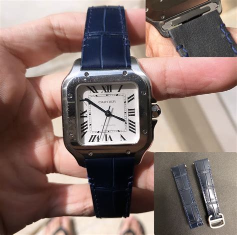 cartier santos strap singapore|cartier santos on leather strap.